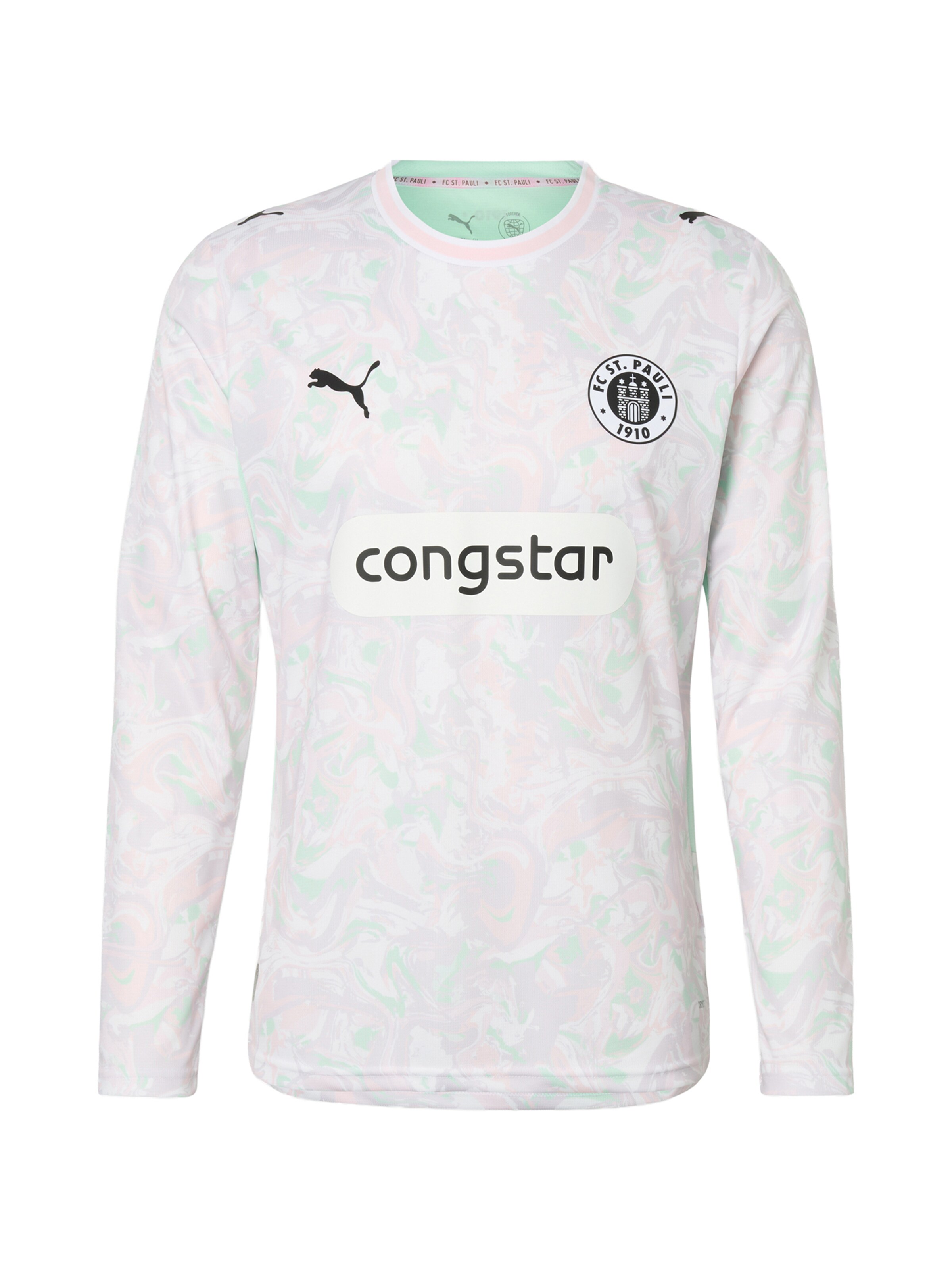 PUMA Tricot 'FCSP' in S in de kleur Mintgroen / Rosé / Zwart / Wit, Productweergave