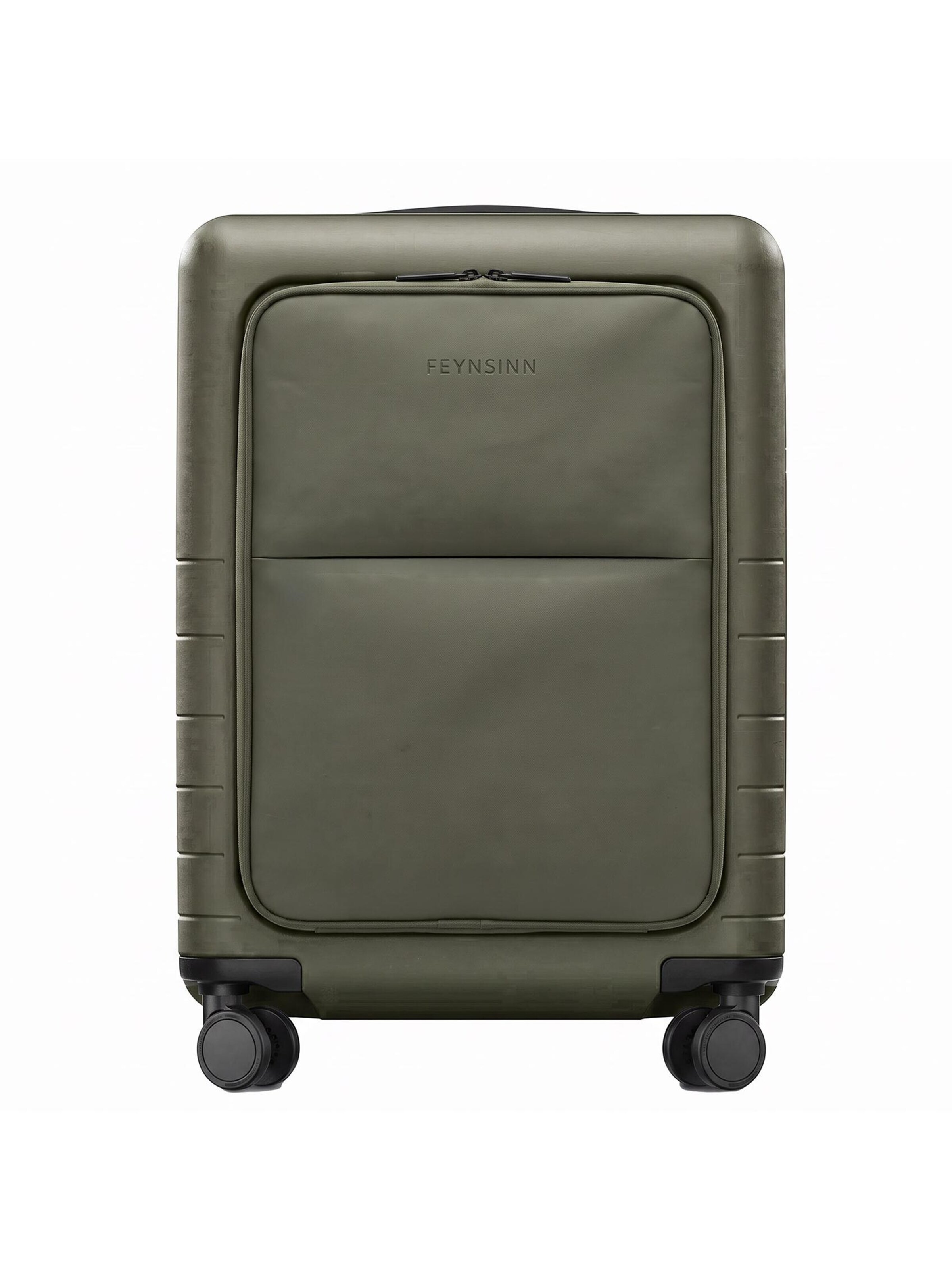 FEYNSINN Suitcase 'Handgepäck-Koffer Hartschale RYKER Smart' in Green: front