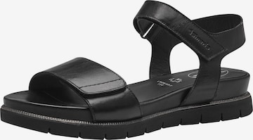 Sandales Tamaris en noir : devant