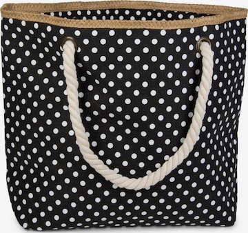 styleBREAKER Strandtasche 'Strandtasche mit Punkte Muster' in Schwarz: Vorderseite