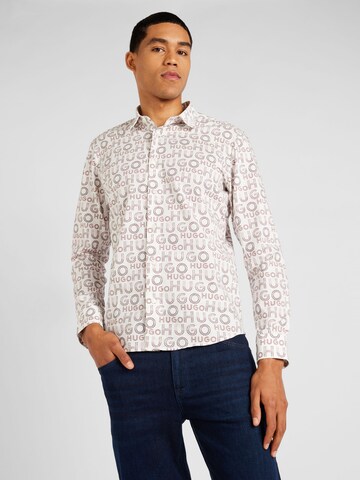 HUGO - Ajuste regular Camisa 'Emero' en blanco: frente