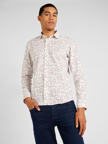 HUGO Regular fit Button Up Shirt 'Emero' in White: front