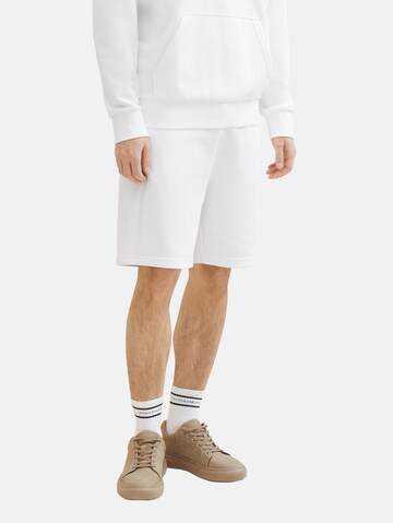 TOM TAILOR DENIM Loose fit Pants in White: front