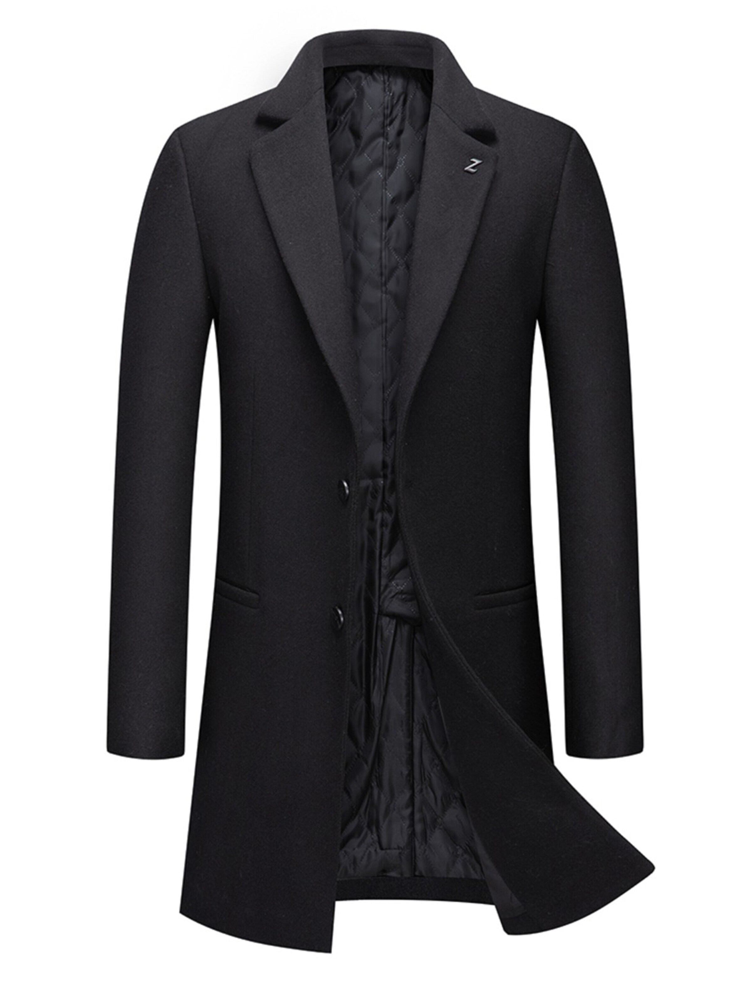 ALLTHEMEN Wintermantel 'Herbstgold'‌‌‌‌‌‌‌‌‌ in Schwarz: Vorderseite