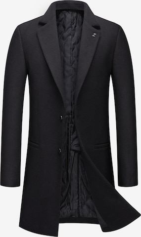 ALLTHEMEN Wintermantel 'Herbstgold' in Schwarz: Vorderseite