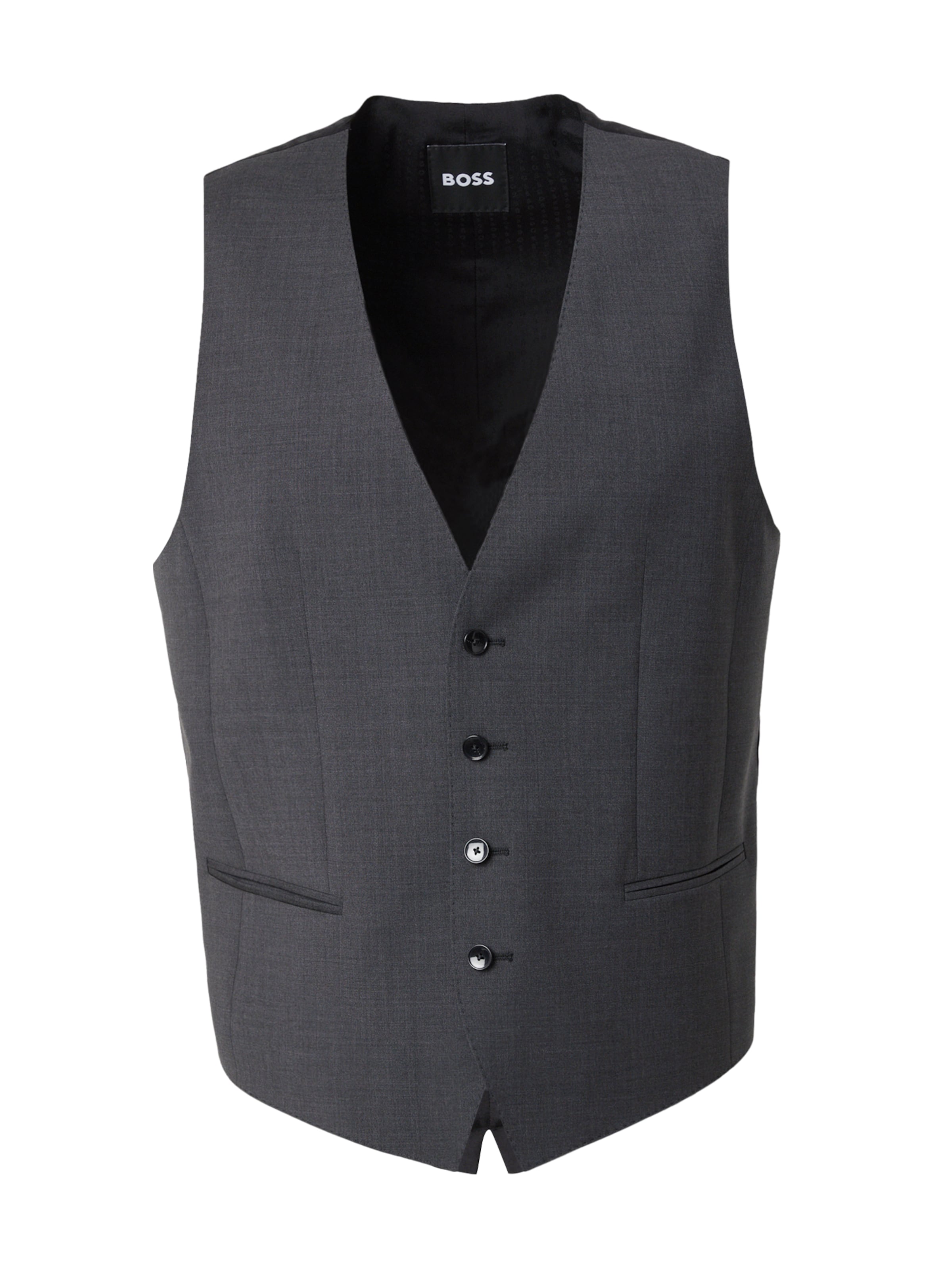 BOSS Uzvalka veste, krāsa - tumši pelēks / melns, Preces skats