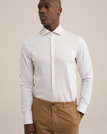 WE Fashion Slim Fit Hemd in Beige