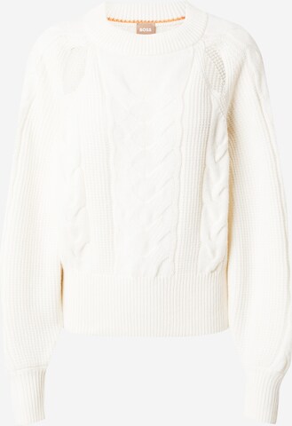 BOSS Sweter w kolorze biały: przód
