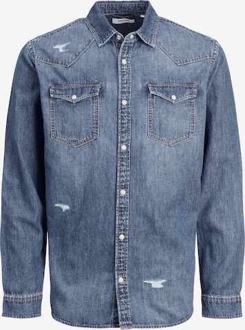 JACK & JONES Slim fit Button Up Shirt 'SHERIDAN' in Blue: front