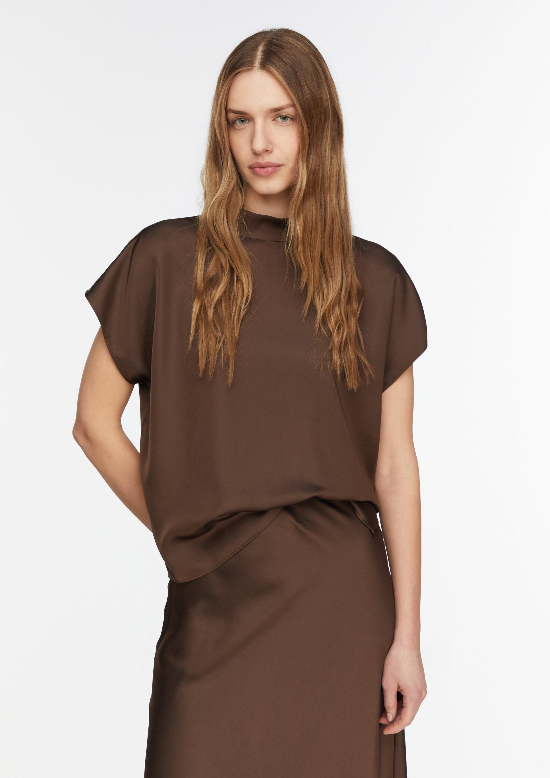 COMMA Blouse in Bruin: voorkant