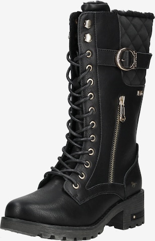 MUSTANG Veterlaarzen in Zwart: voorkant