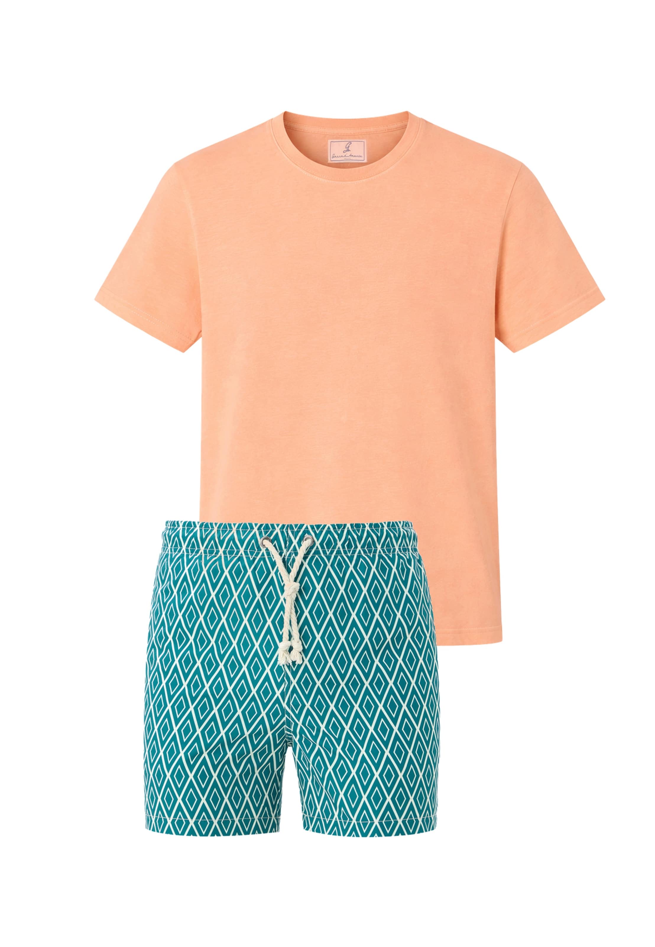 Gassa d'Amante Badeshorts & T-Shirt 'Praiano' in Grün: Vorderseite