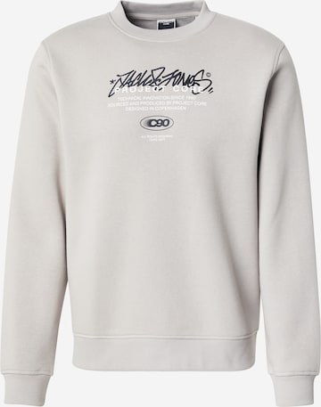 Felpa 'JCOSCRIPTURE' di JACK & JONES in grigio: frontale