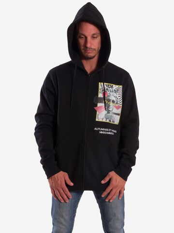 Sweat-shirt Openspace en noir : devant