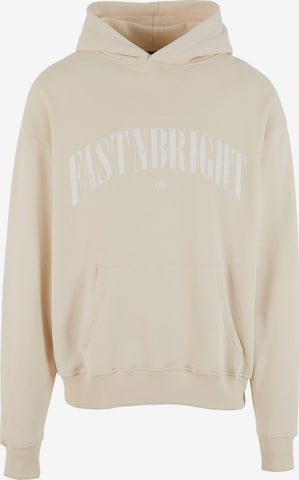 Sweat-shirt Fast & Bright en beige : devant