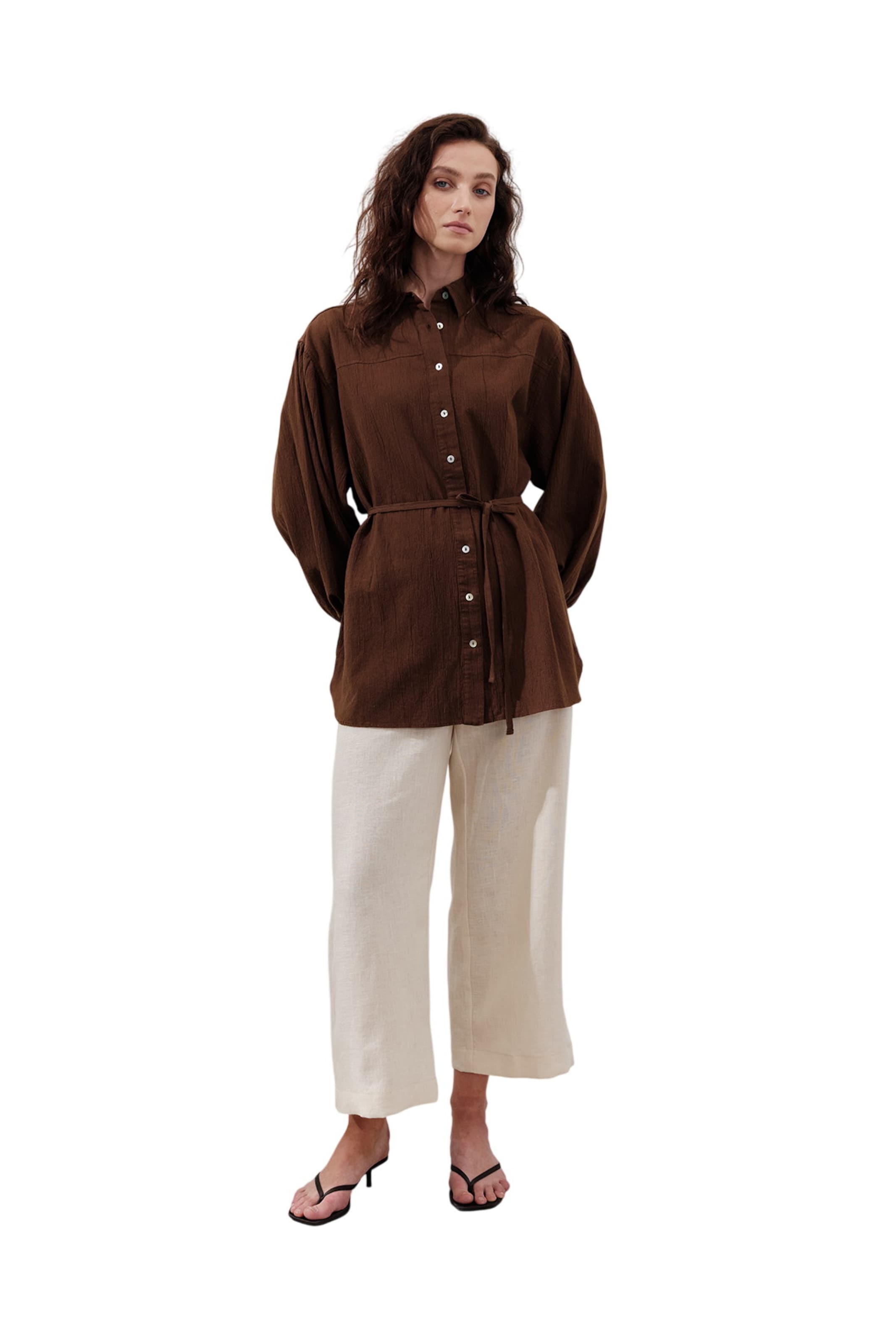 MANUKA Bluse in Braun