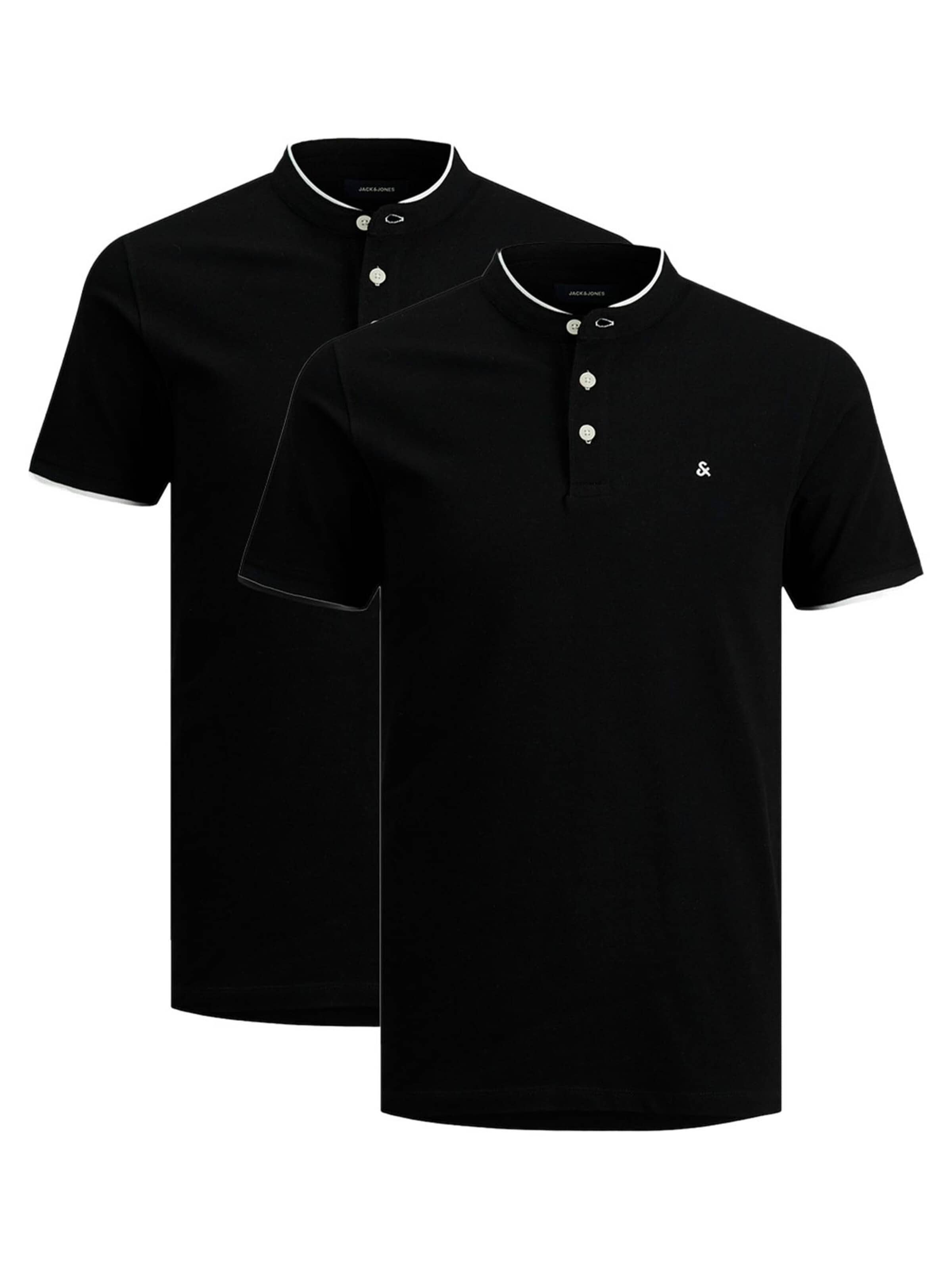 JACK & JONES Shirt 'Paulos Mao' in L in de kleur Zwart, Productweergave