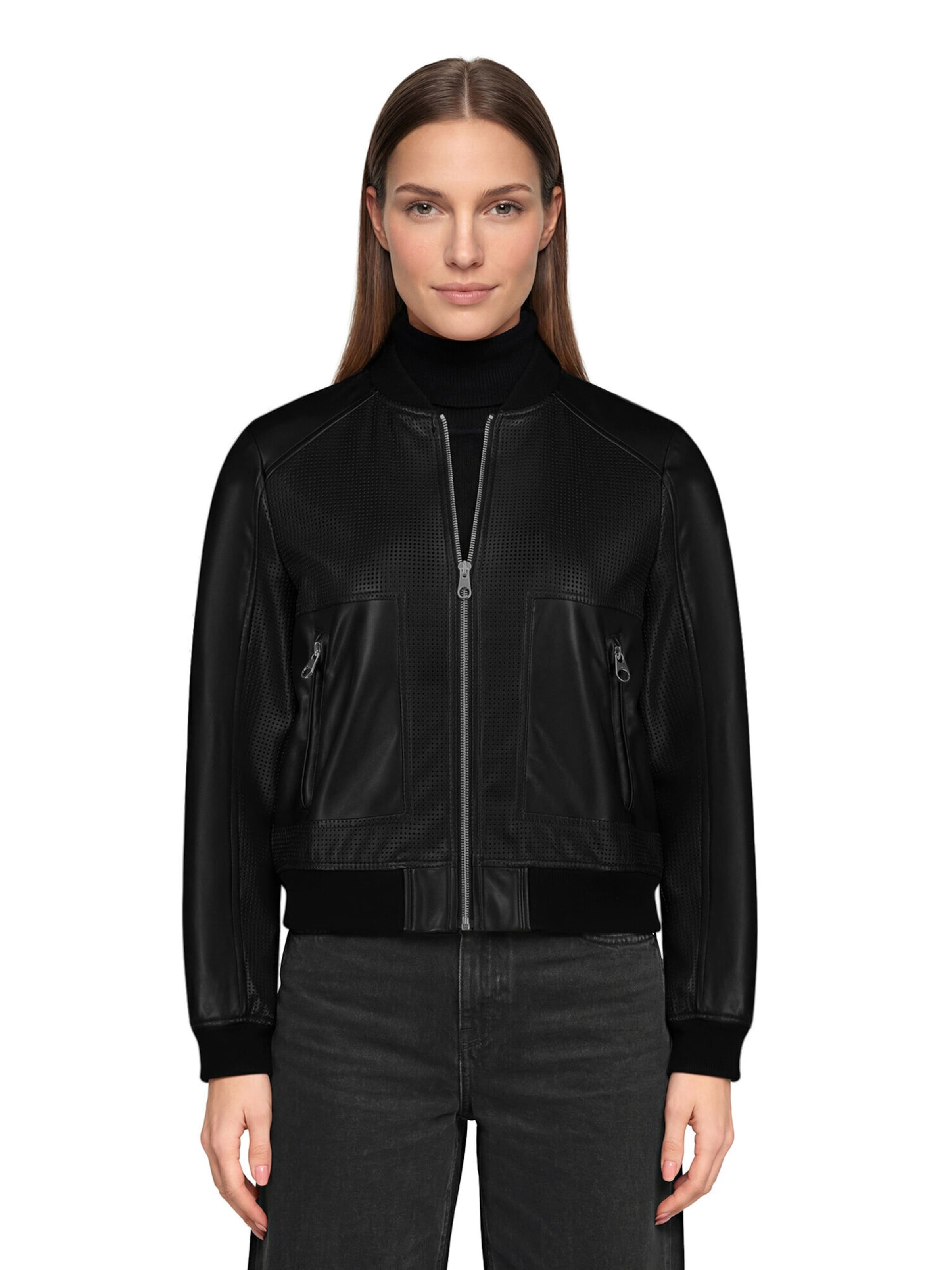 Amber & June Between-Season Jacket in Black: front