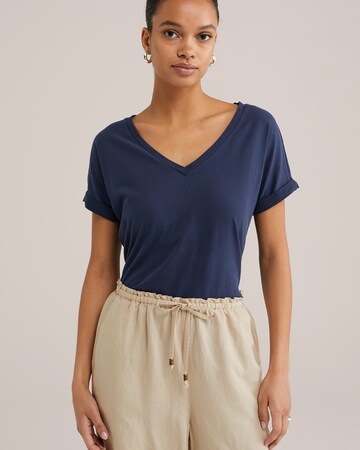 T-shirt WE Fashion en bleu : devant