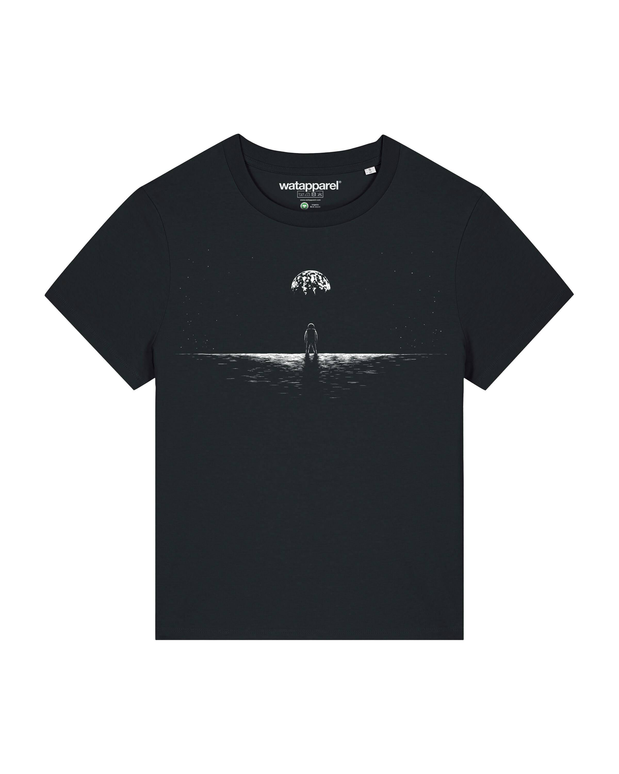 Maglietta ' Lost in space ' di Watapparel in nero: frontale