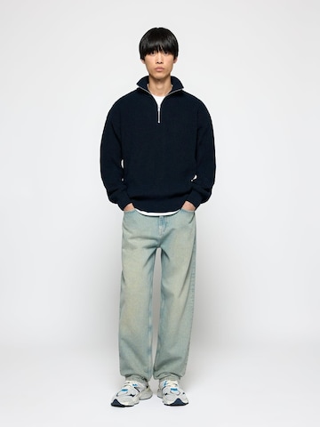 Burocs Sweater 'Knit Half-Zip' in Blue