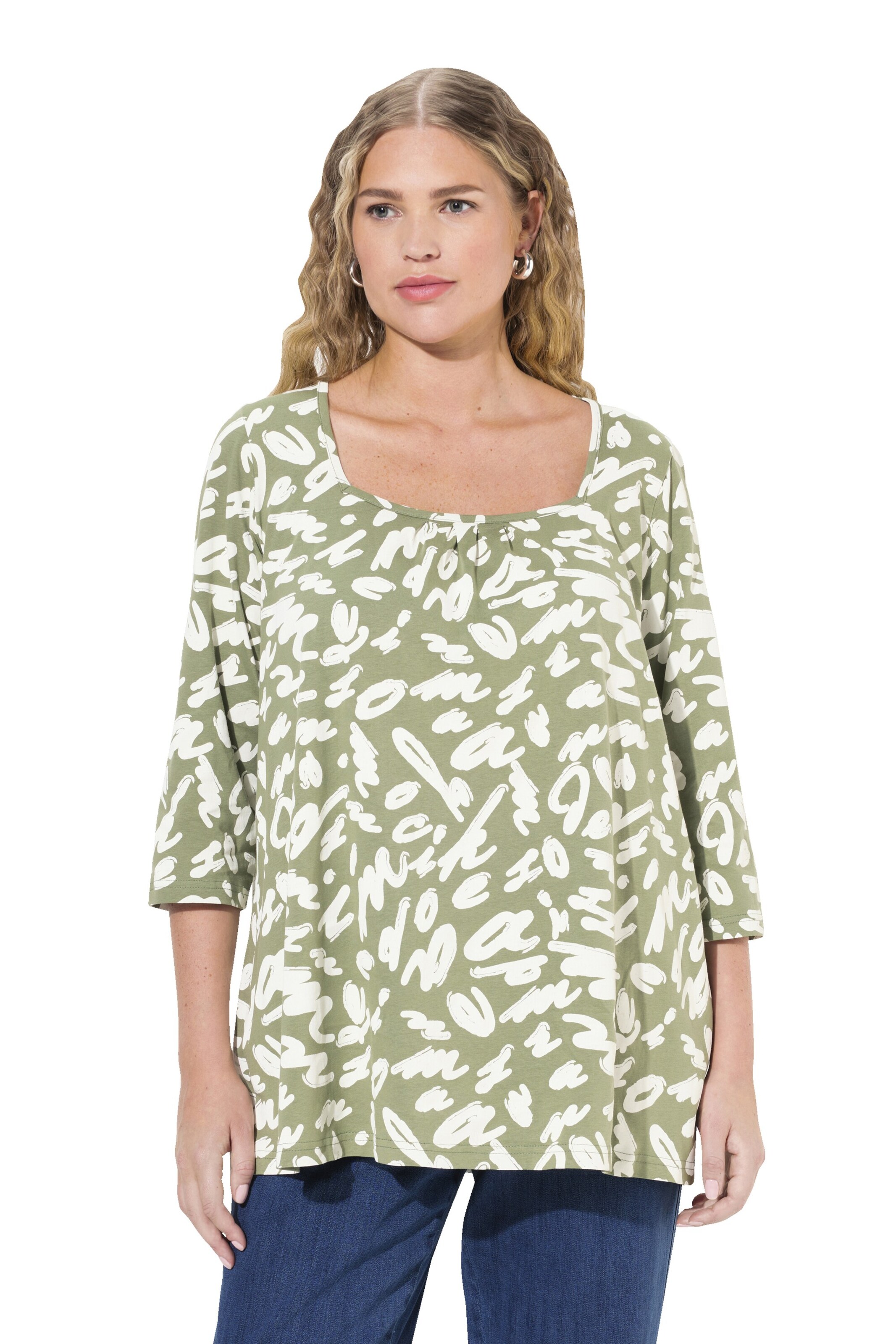 Ulla Popken Shirt in Groen: voorkant