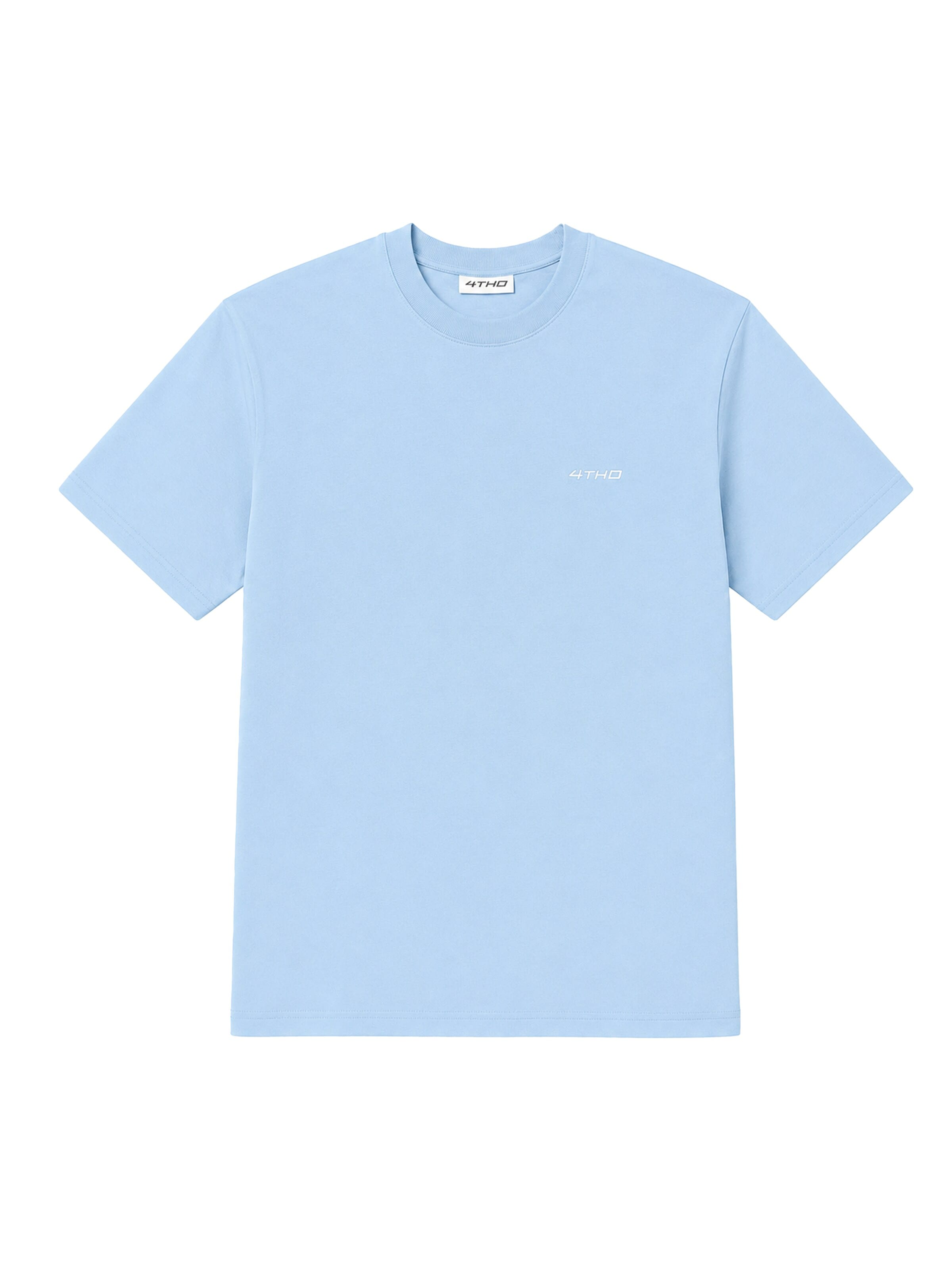 4thD Shirt 'Slim Fit Tee - Sky Blue' in Blue: front