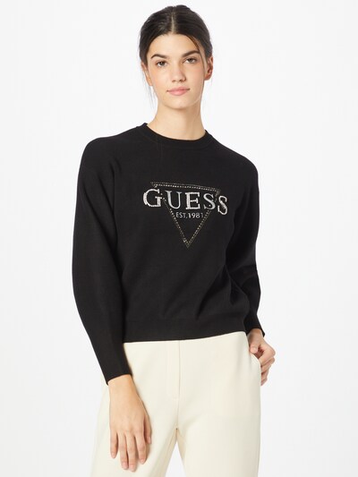 Pulover GUESS pe negru / alb, Vizualizare model