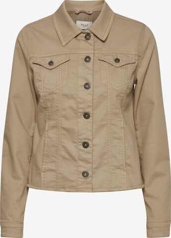 PULZ Jeans Between-Season Jacket in Beige: front