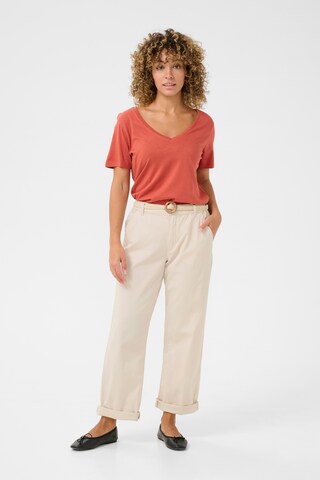 Cream Regular Trousers 'Lorraine' in Beige