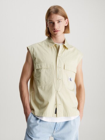 Calvin Klein Jeans Regular fit Button Up Shirt in Beige: front