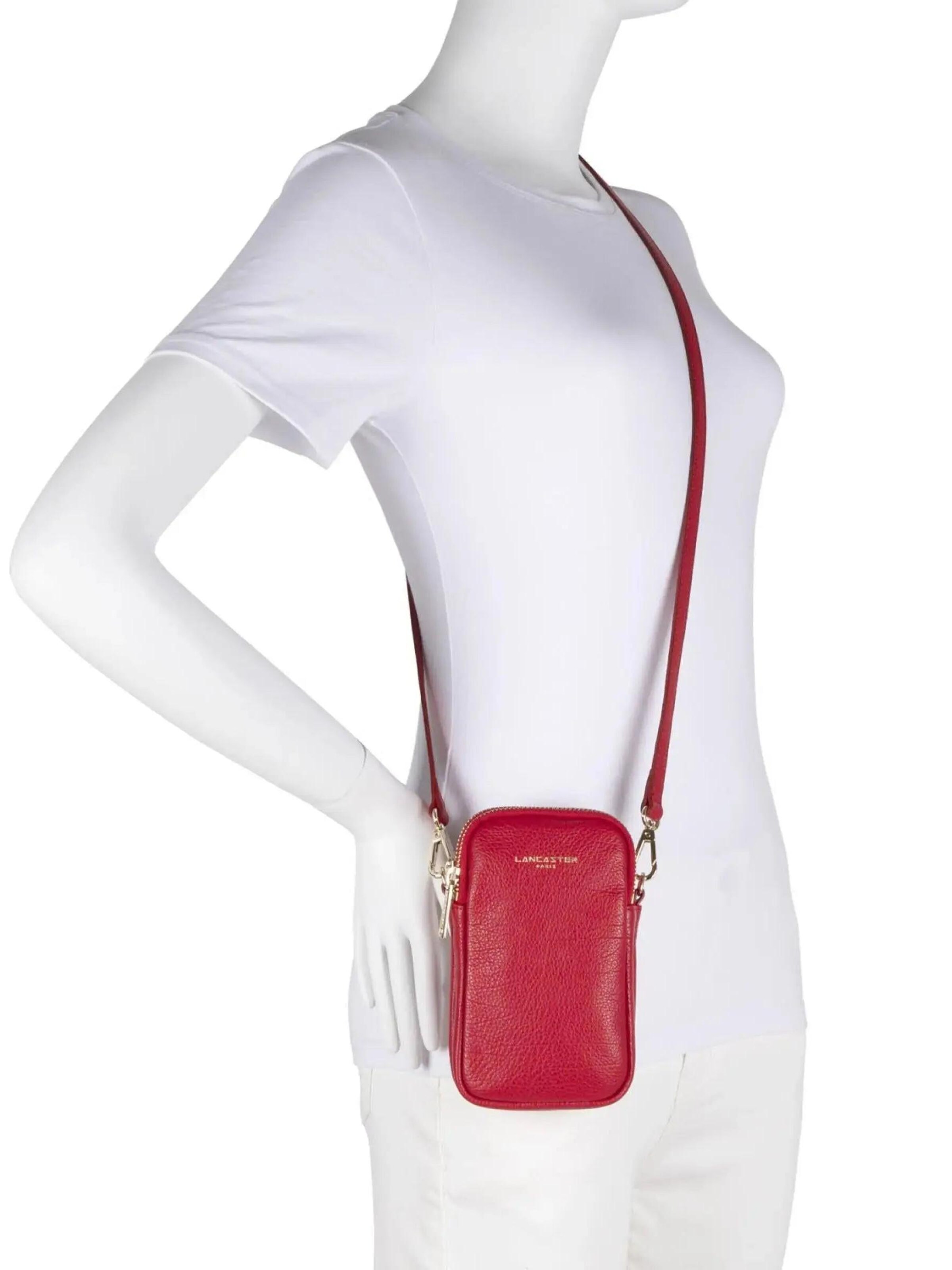 Sac à bandoulière 'Sacoche pour téléphone Lancaster Dune 129-28 Rouge' LANCASTER Paris en rouge