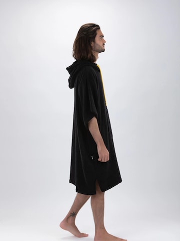 Pacifique Sud Athletic Robe 'Poncho Surf - Einheitsgröße - Tencel - Mit Ärmeln' in Black
