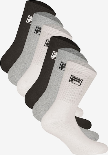FILA Sportsocken in grau / schwarz / weiß, Produktansicht