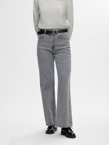 SELECTED FEMME Zvonové kalhoty Džíny 'SLFALice' – šedá: přední strana