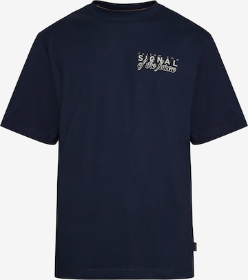 T-Shirt 'Gael' Signal en bleu : devant