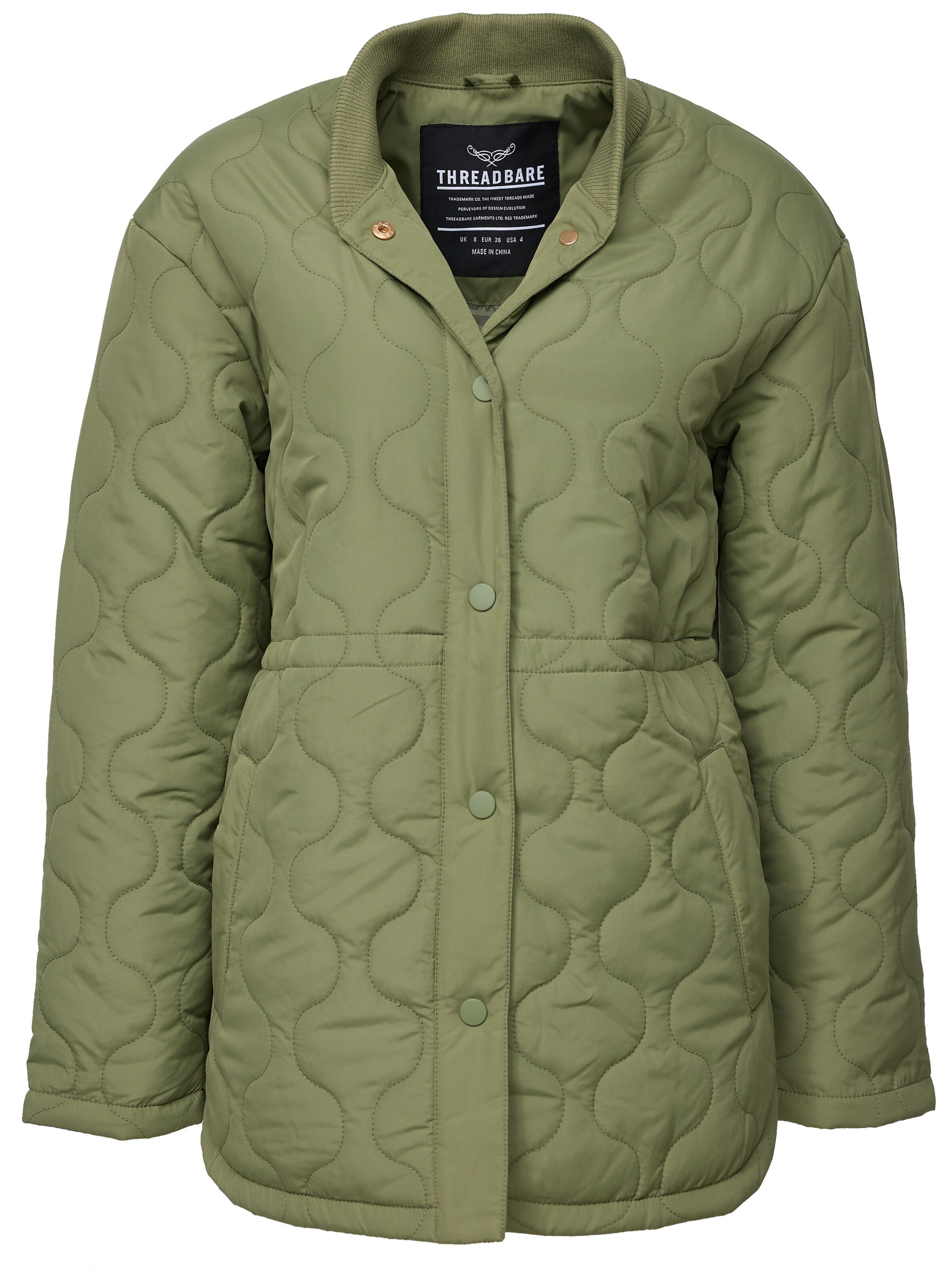 Threadbare Winterjacke 'Juliet' in Grün: Vorderseite