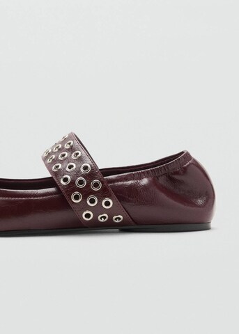 MANGO Ballet Flats with Strap 'Smas' in Red