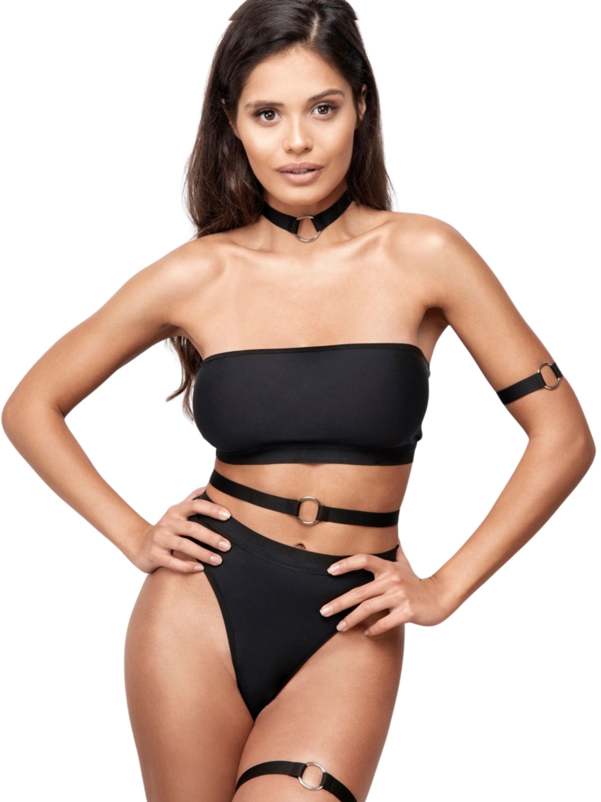 PROMEES Necklace 'Peggy' in Black: front