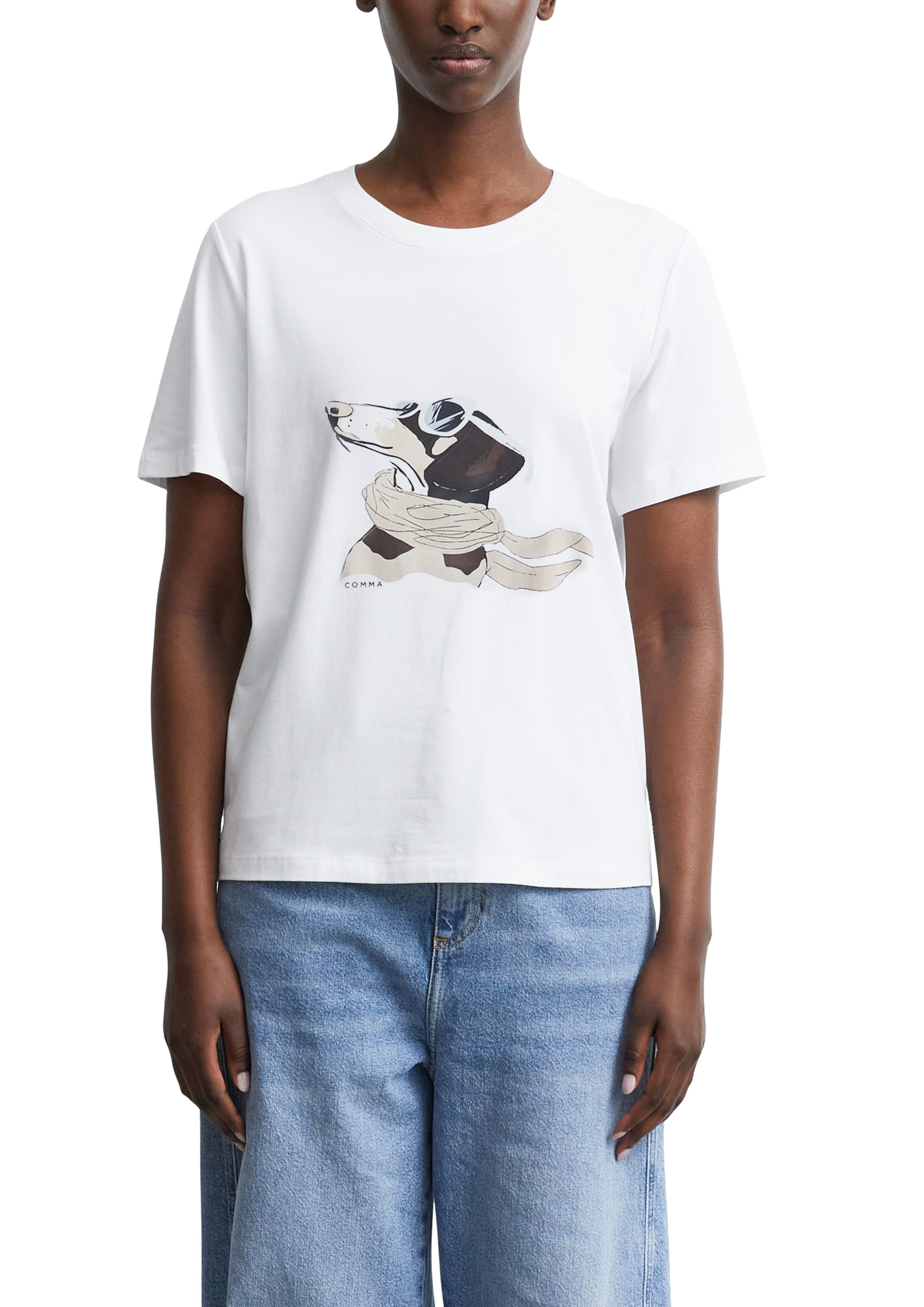 Tricou de la COMMA pe alb