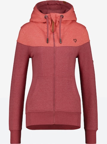 Alife and Kickin Zip-Up Hoodie 'Palina AK' in Red: front