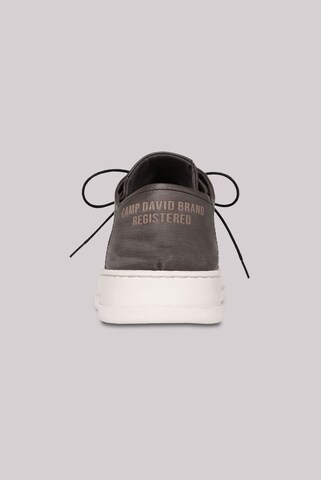 CAMP DAVID Schnür-Schuh aus Leder im Mokassin Stil in Grau