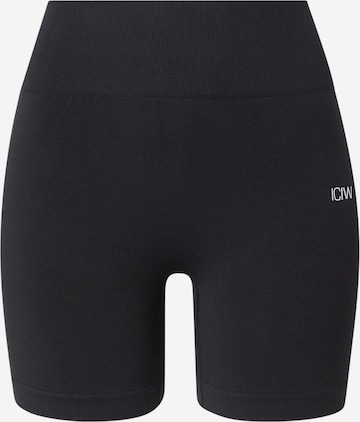 ICANIWILL Skinny Sportsbukser 'Smooth' i sort: forside