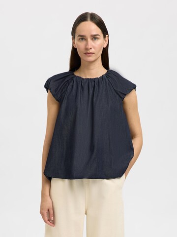Camicia da donna di SELECTED in blu: frontale