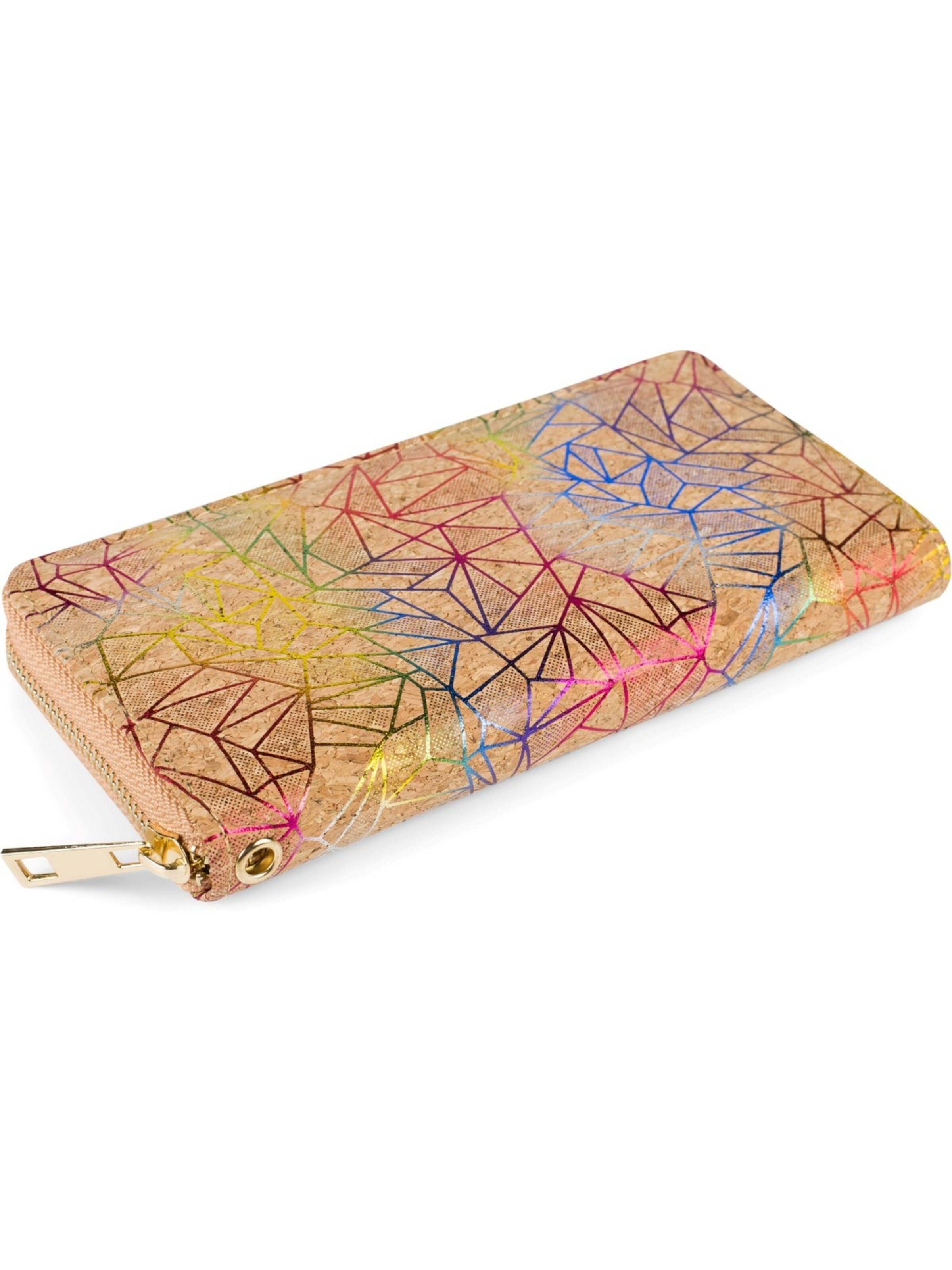 styleBREAKER Portemonnaie 'Kork Geldbörse mit Prisma Muster'‌‌‌‌‌‌‌‌‌‌ in Mischfarben: Vorderseite