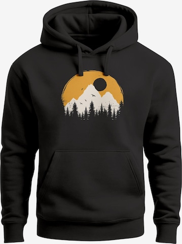 Neverless Sweatshirt 'Mountain Sun' in Schwarz: Vorderseite
