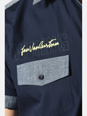 Jan Vanderstorm Comfort fit Button Up Shirt 'Herkko' in Blue