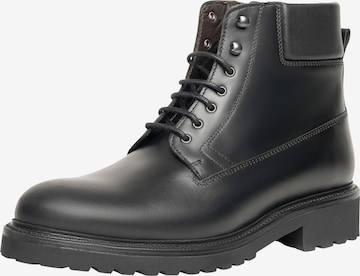 Henry Stevens Lace-Up Boots 'Barkley' in Black: front