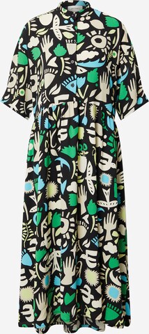 Monki Shirt Dress in Green: front