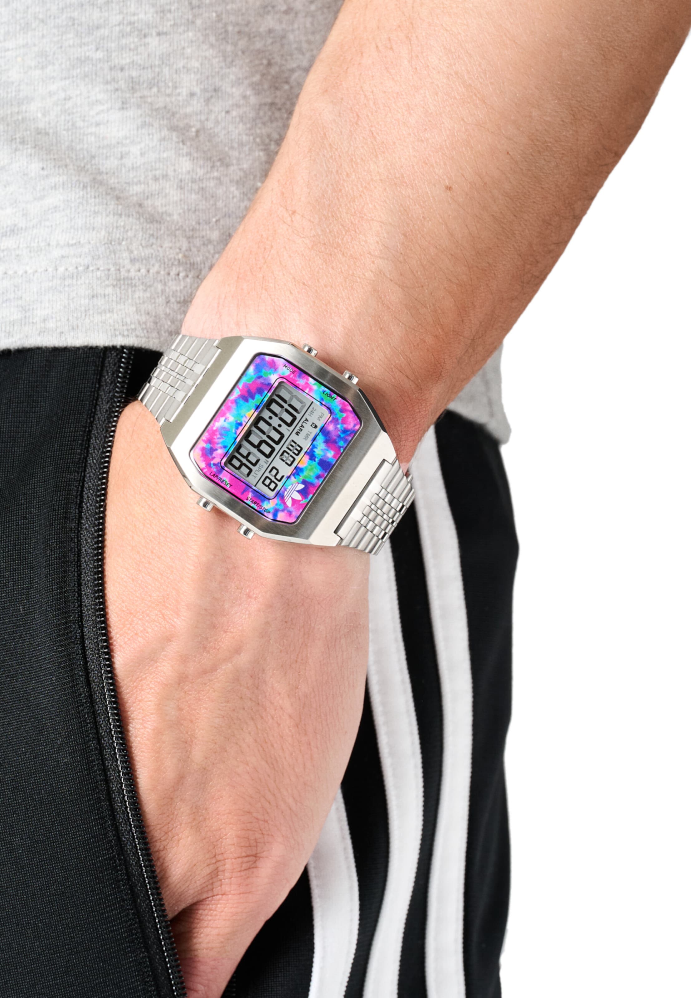 Montre digitale 'PROJECT FOUR' ADIDAS ORIGINALS en argent : devant